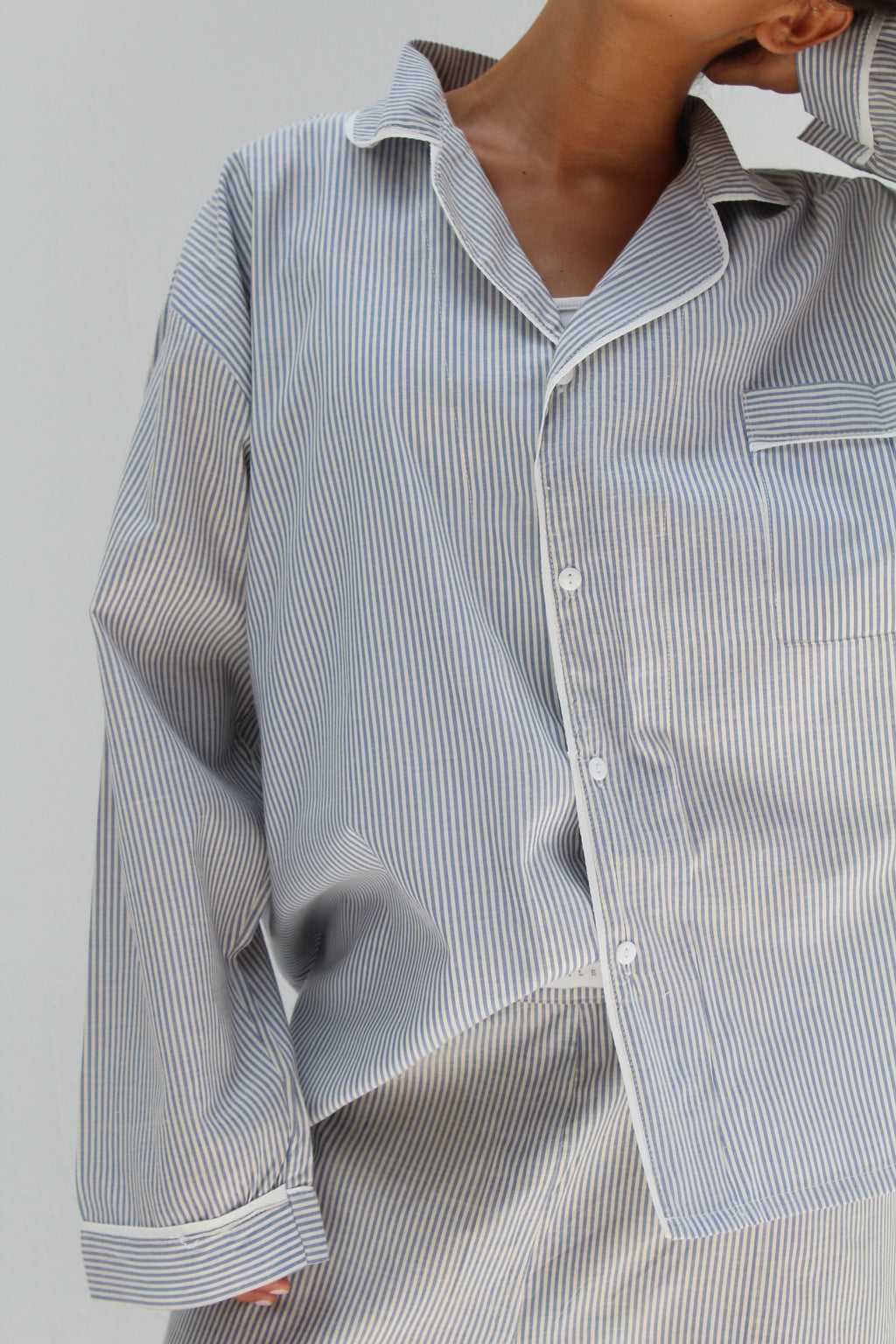 Blue & White Striped Pajama