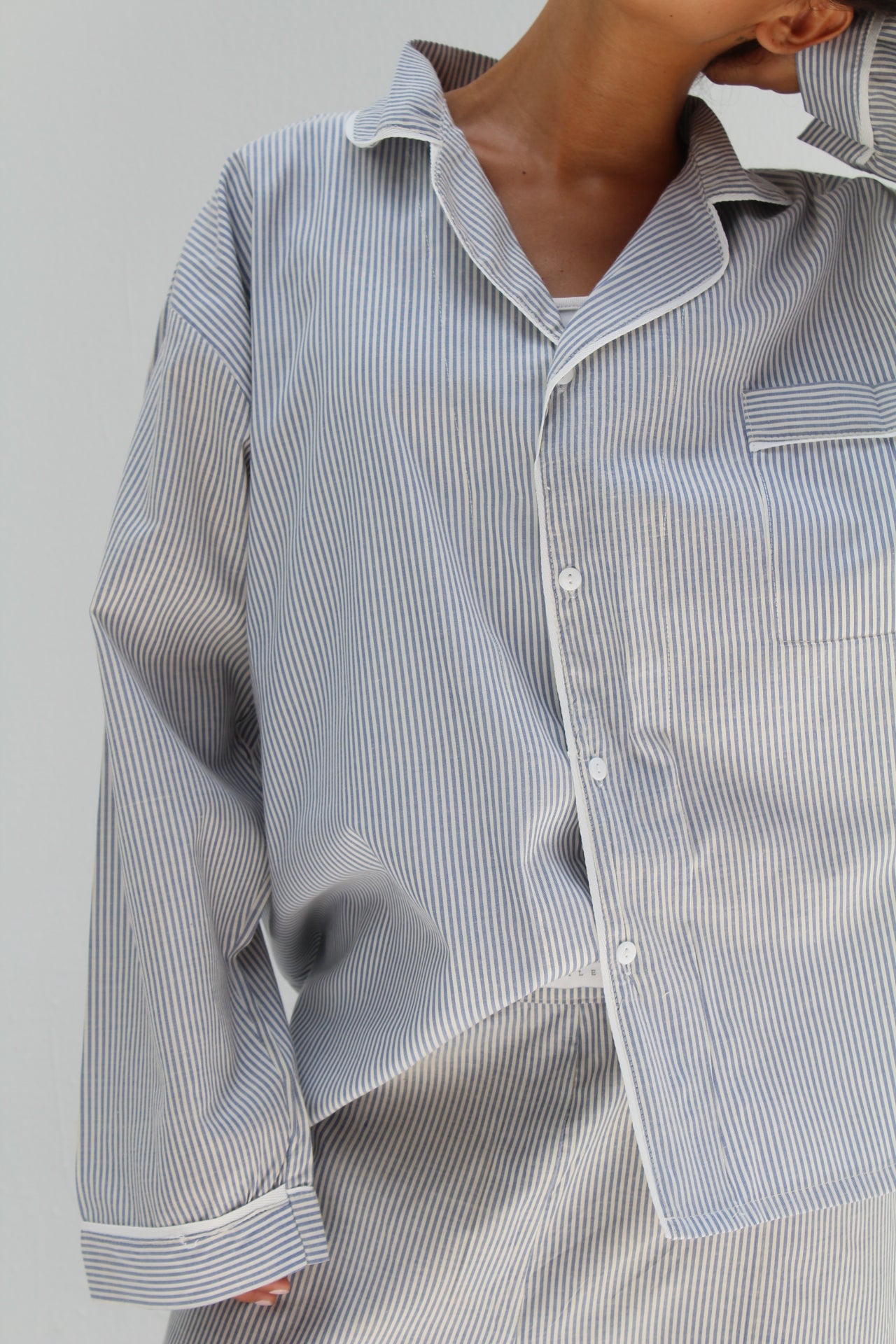 Blue & White Striped Pajama