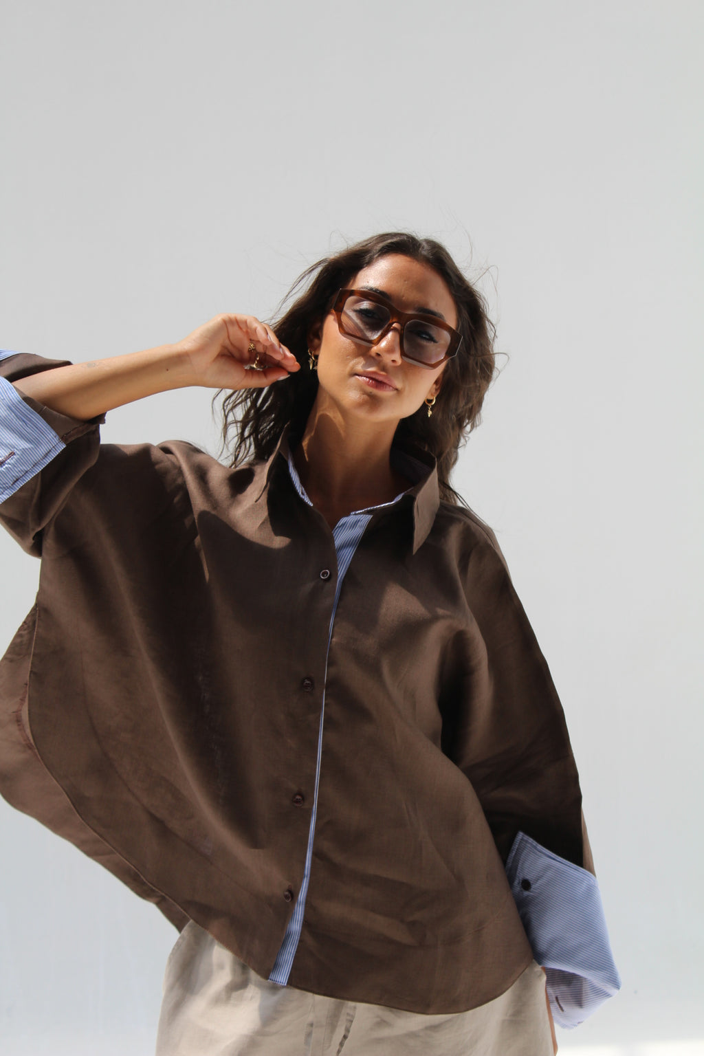 Breeze Pure Linen Shirt - Brown