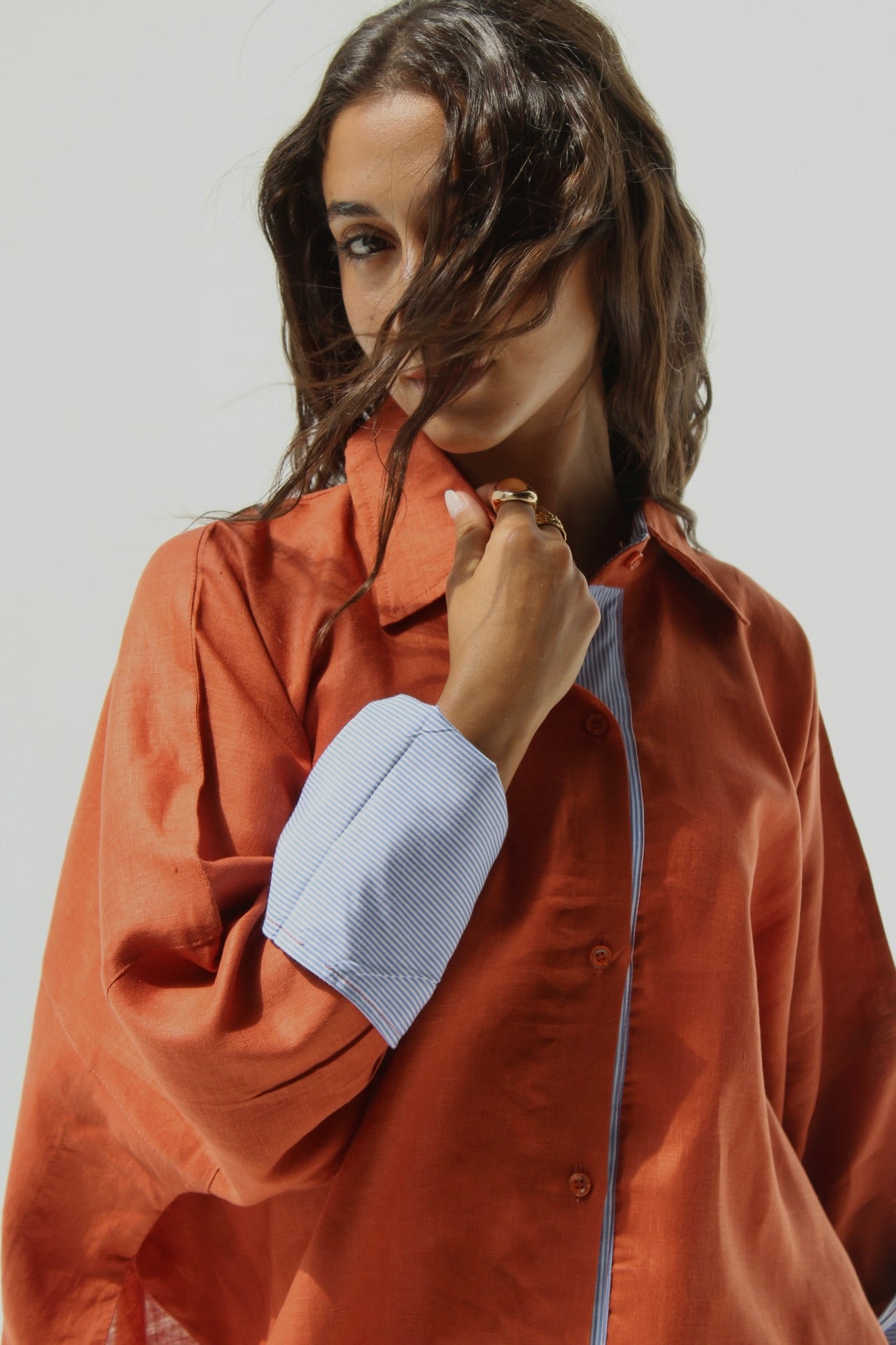 Breeze Pure Linen Shirt - Orange