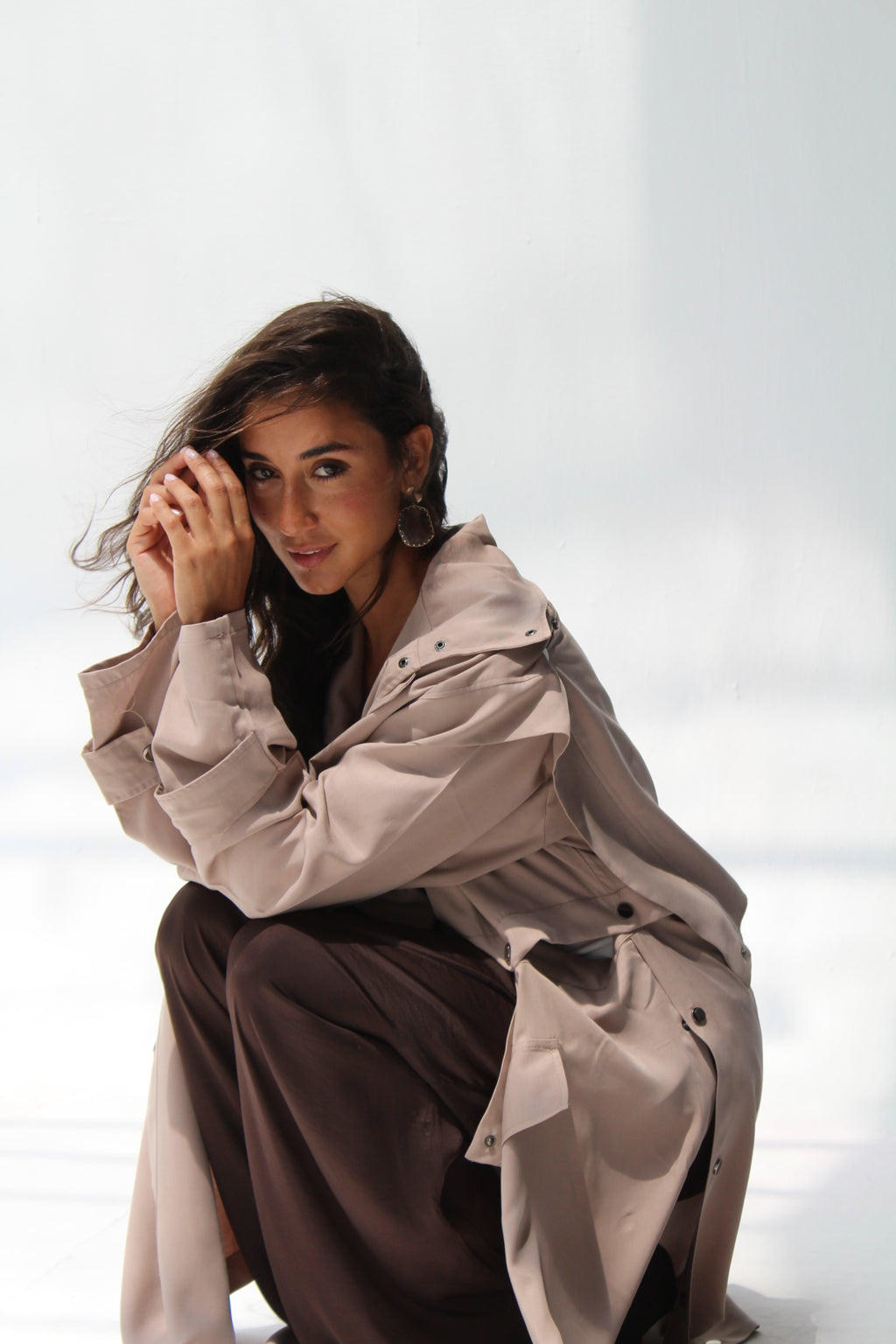 Tensile Flow Summer Coat - caffe