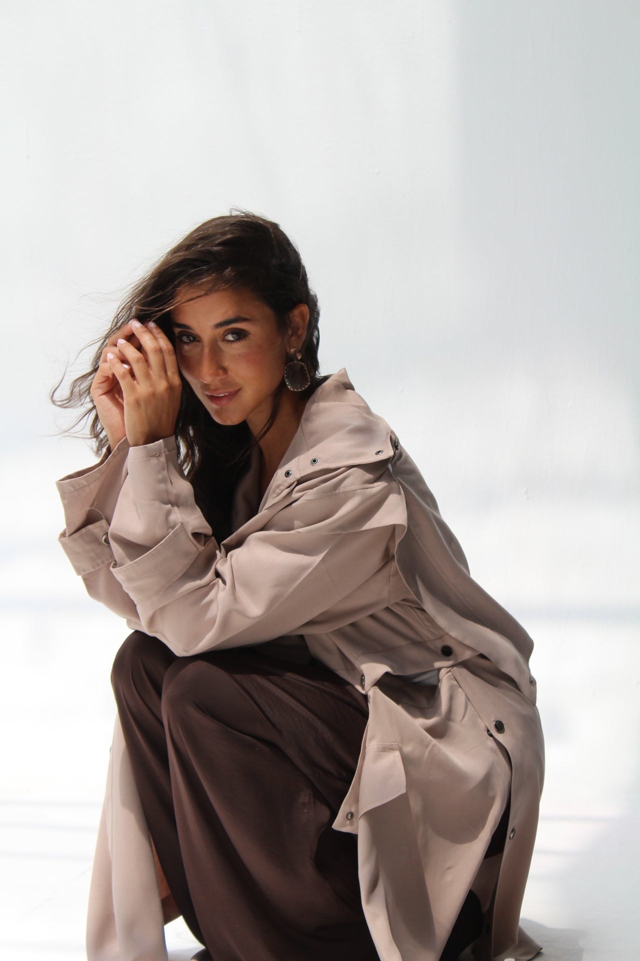 Tensile Flow Summer Coat - caffe