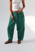 Balloon Pure Linen Pants - Green
