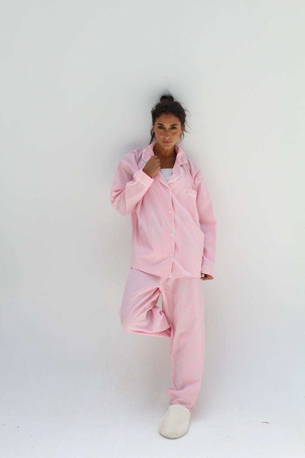 Pink & White Striped Pajama