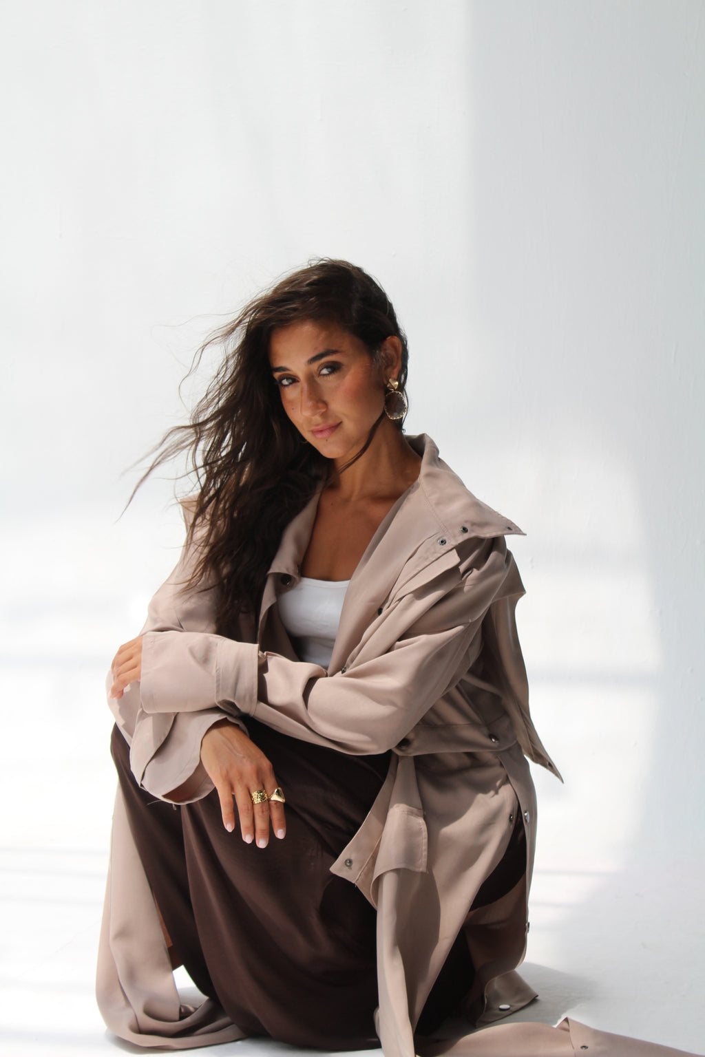 Tensile Flow Summer Coat - caffe