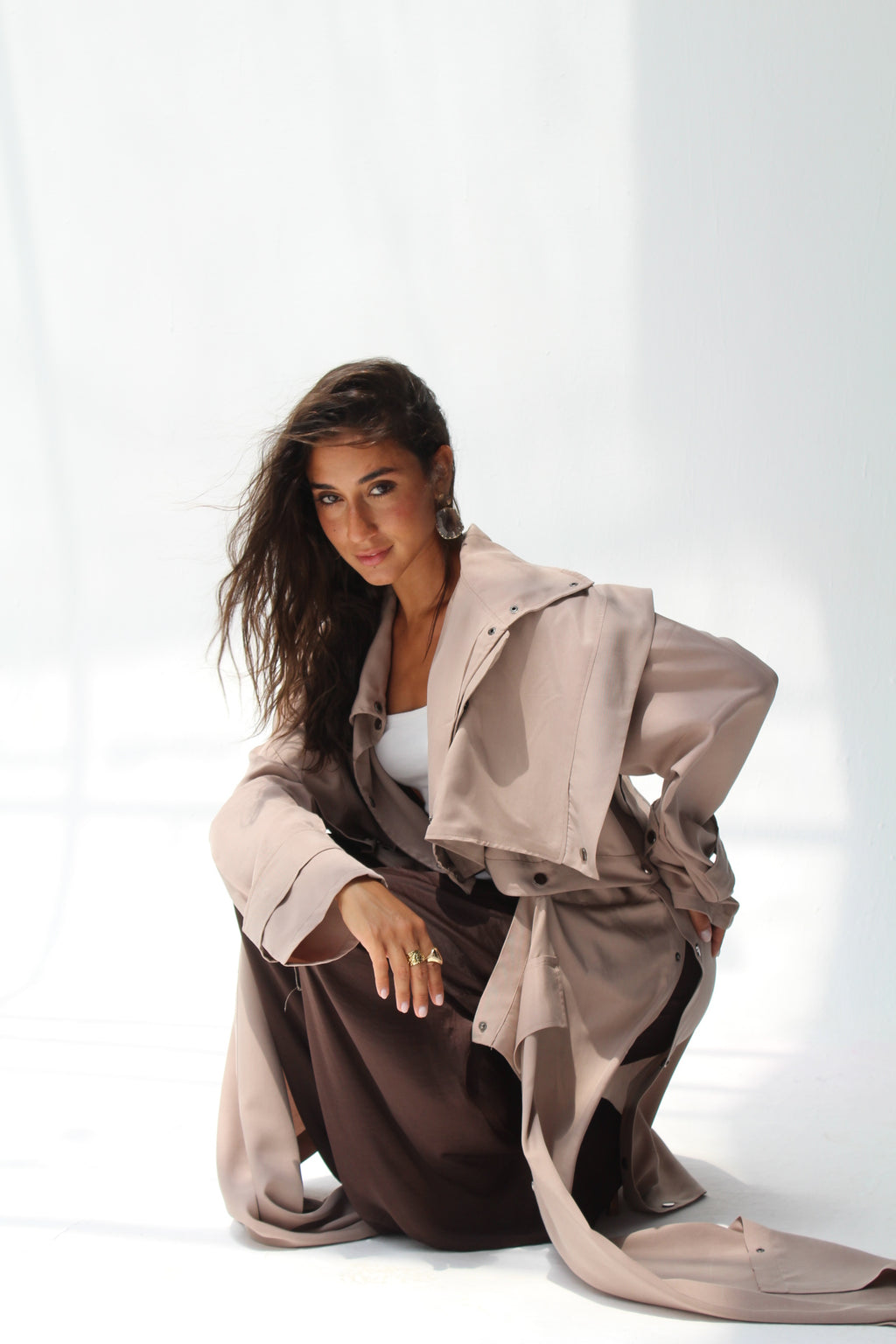 Tensile Flow Summer Coat - caffe