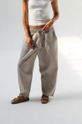 Balloon Pure Linen Pants - Stone Beige