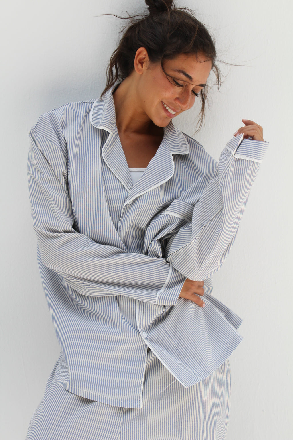 Blue & White Striped Pajama