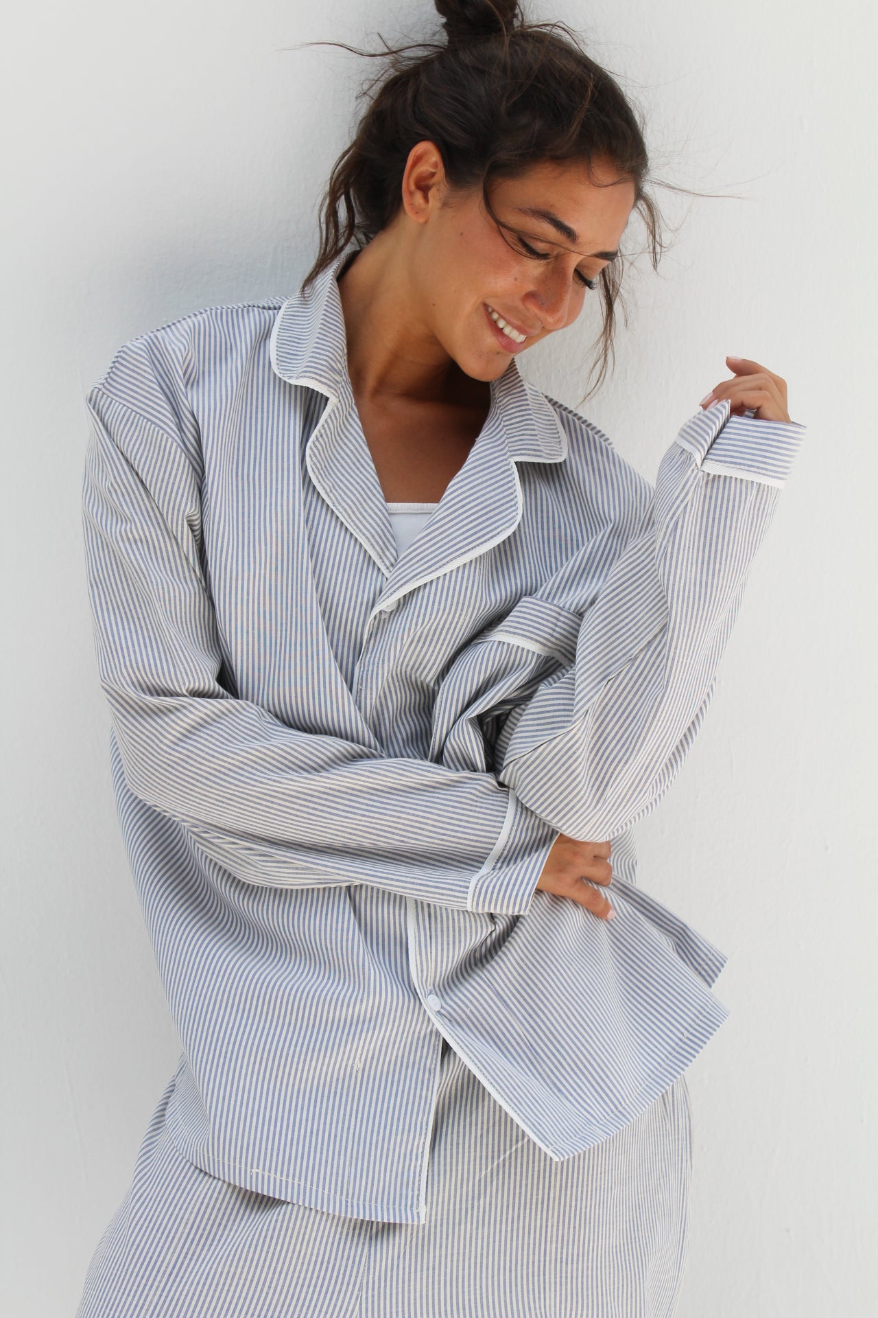 Blue & White Striped Pajama