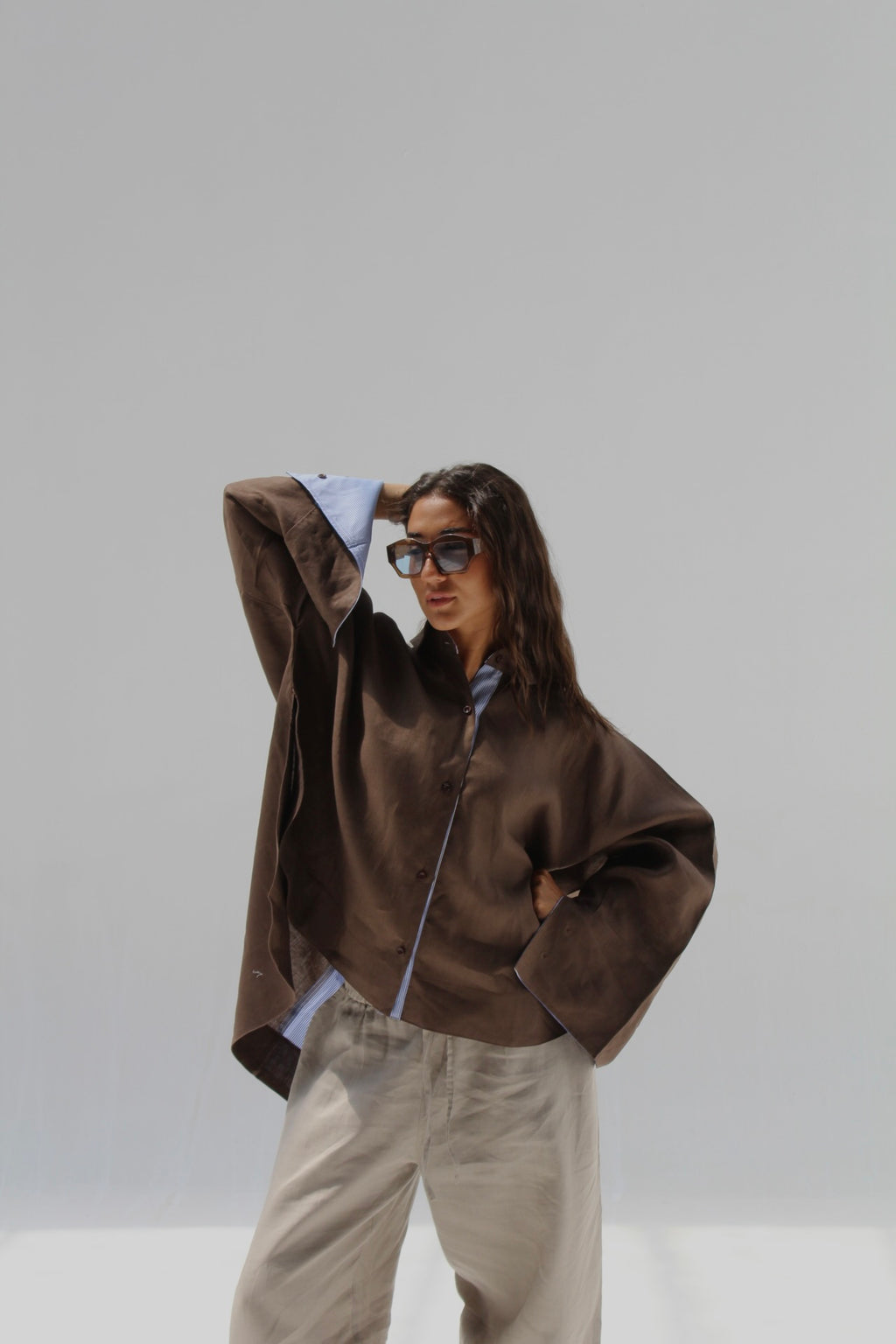 Breeze Pure Linen Shirt - Brown