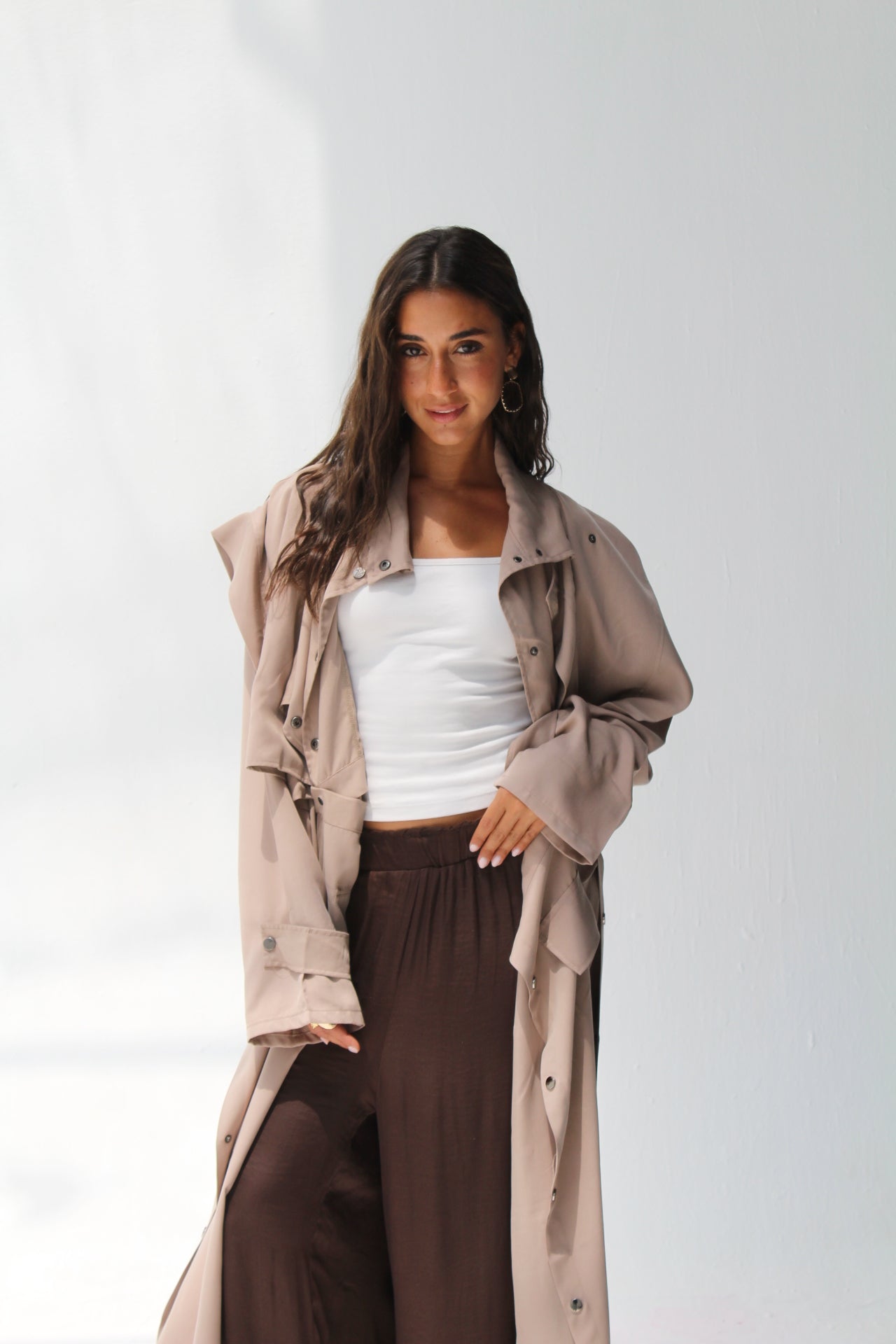 Tensile Flow Summer Coat - caffe