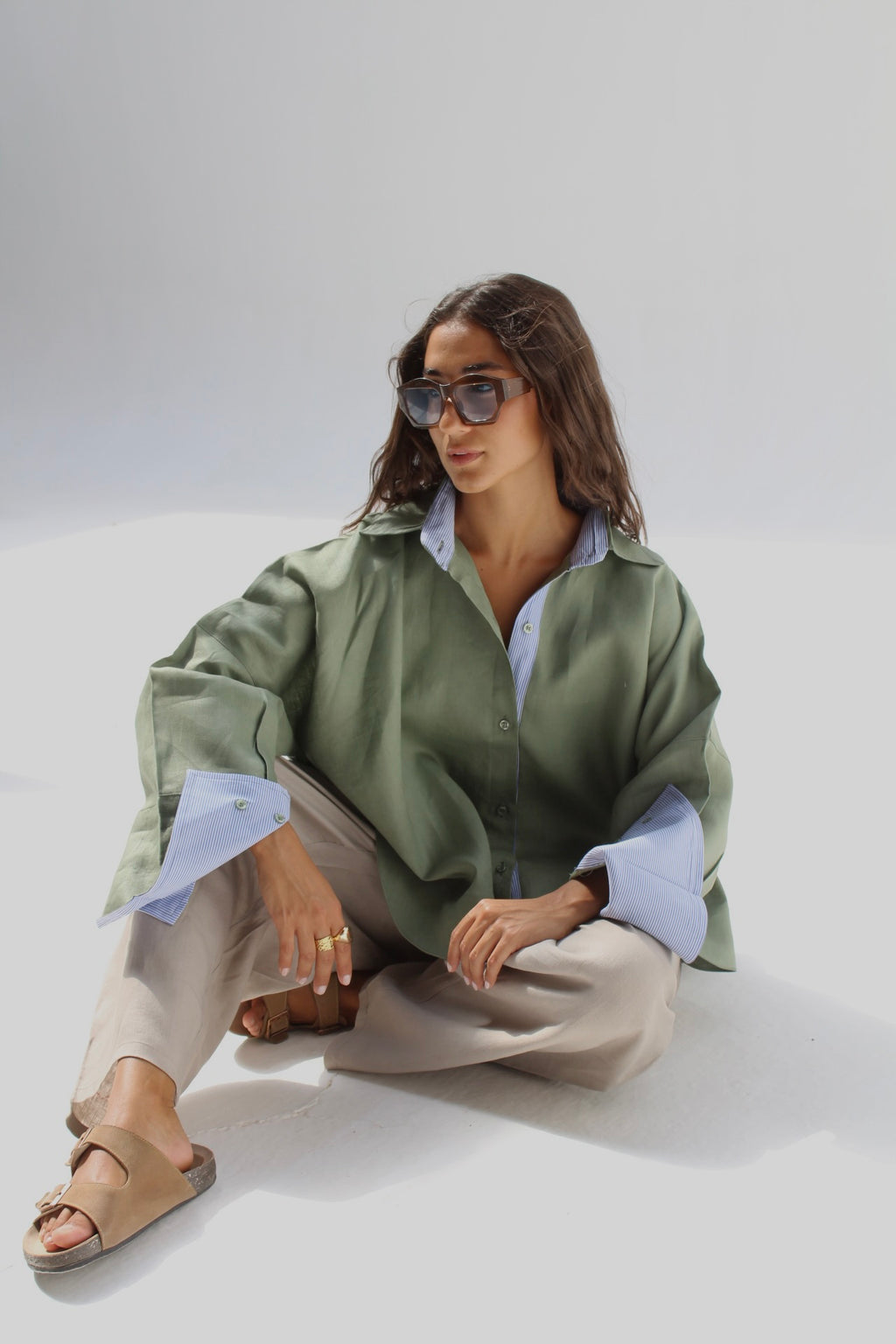 Breeze Pure Linen Shirt - Olive