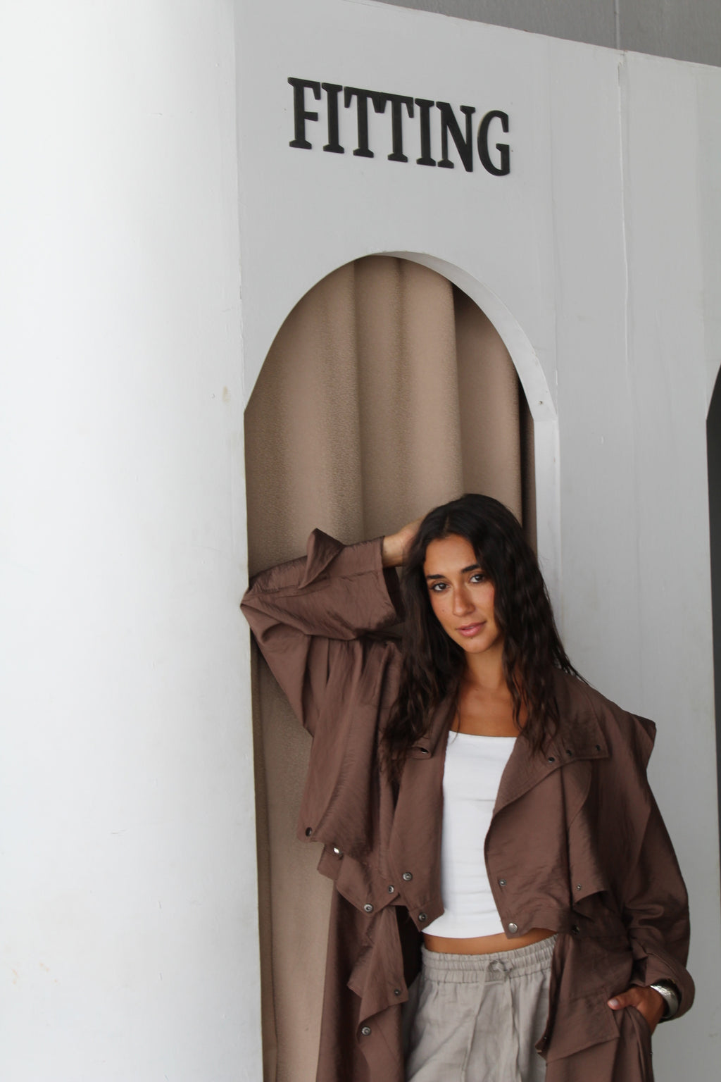 Tensile Flow Summer Coat - Brown