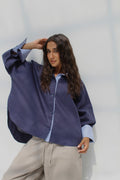 Breeze Pure Linen Shirt - Navy Blue