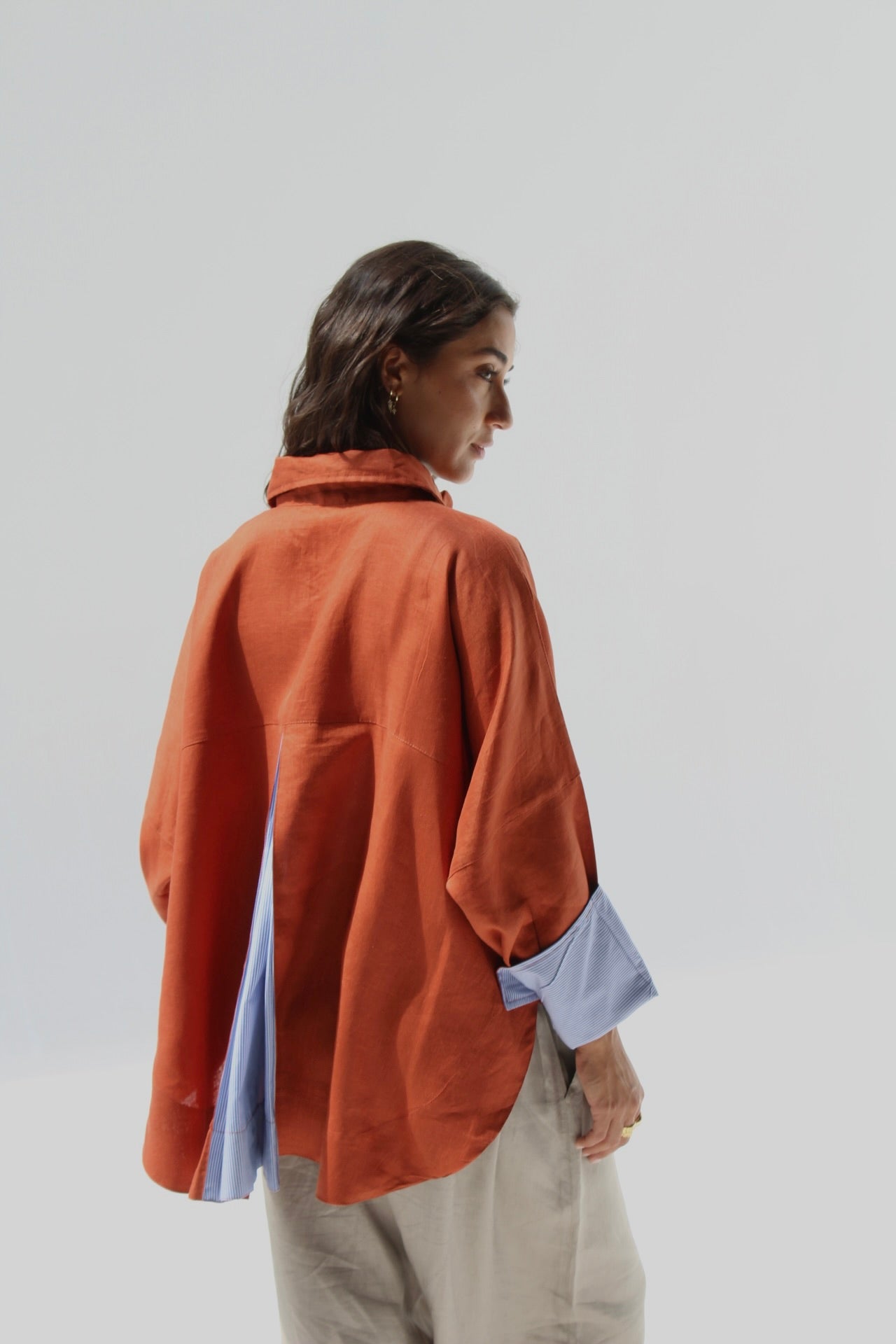 Breeze Pure Linen Shirt - Orange