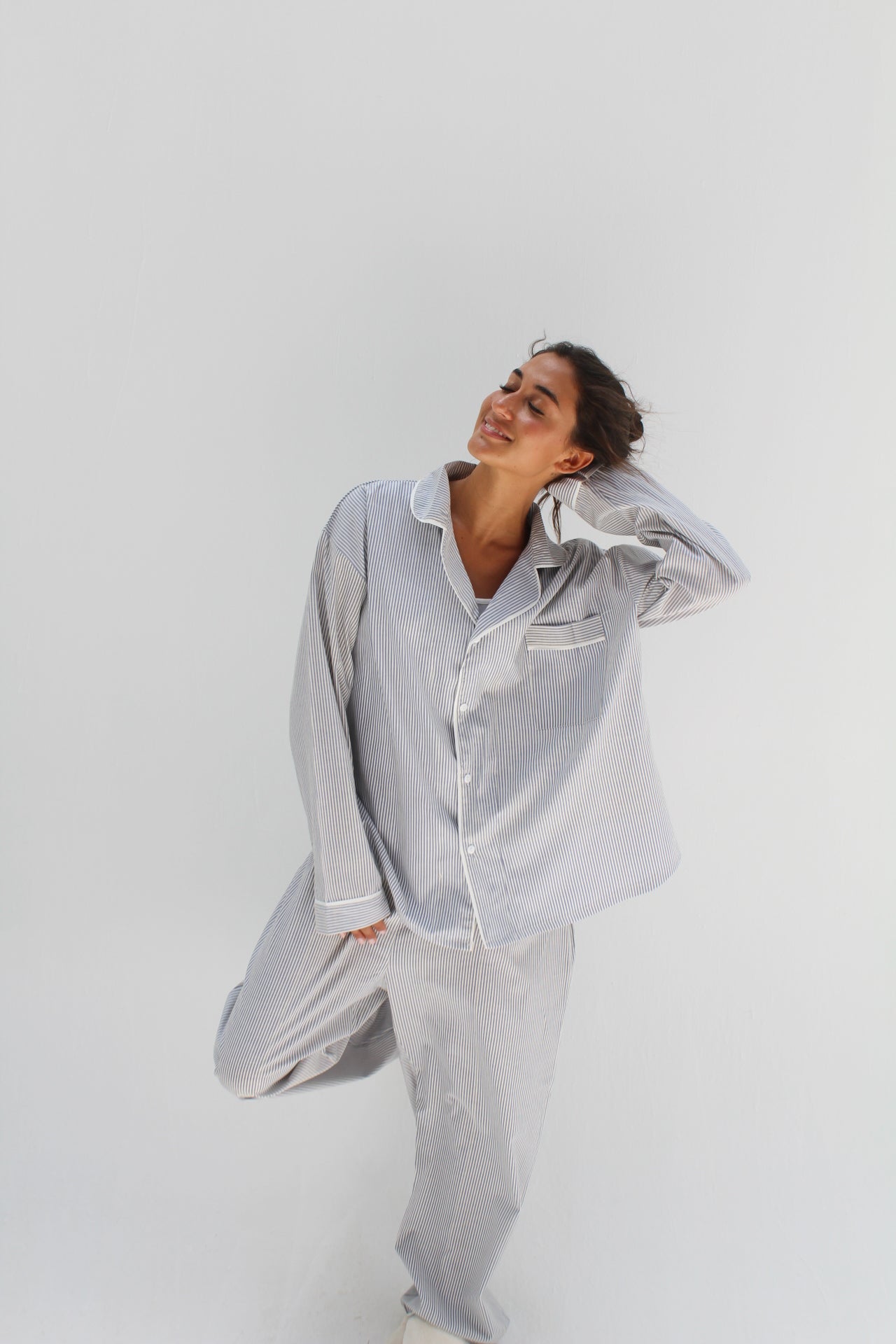 Blue & White Striped Pajama