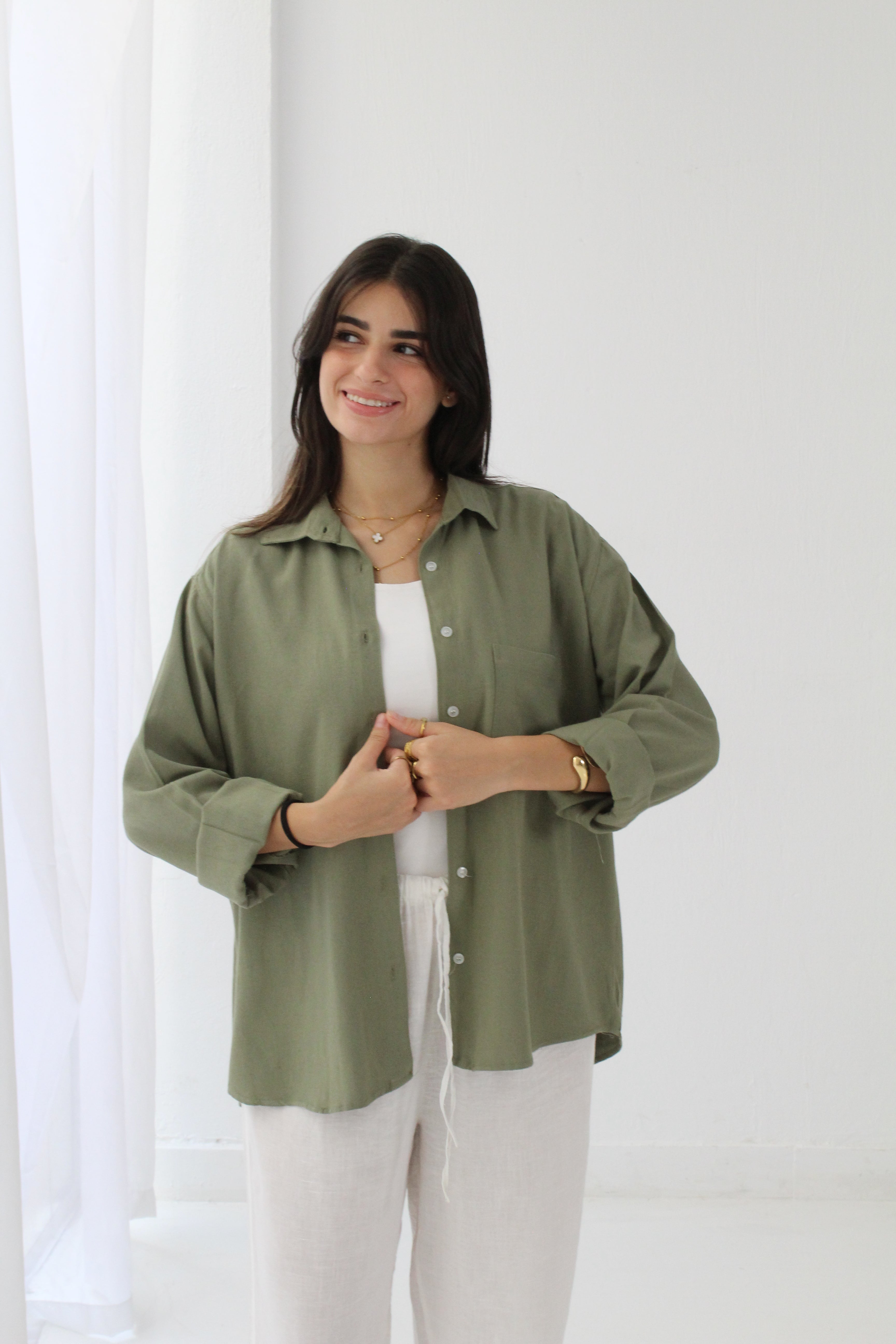 Linen Shirt - Olive