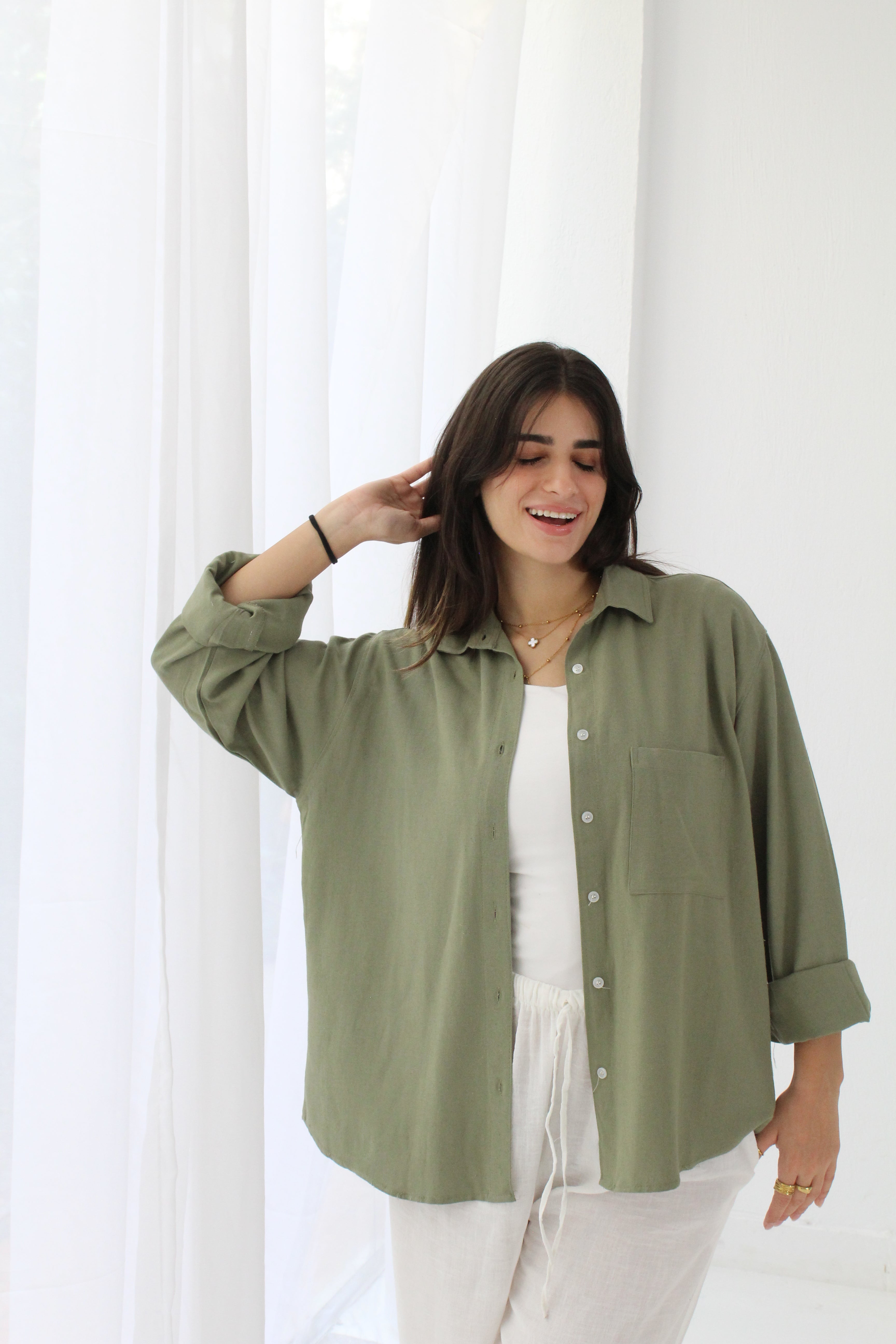 Linen Shirt - Olive
