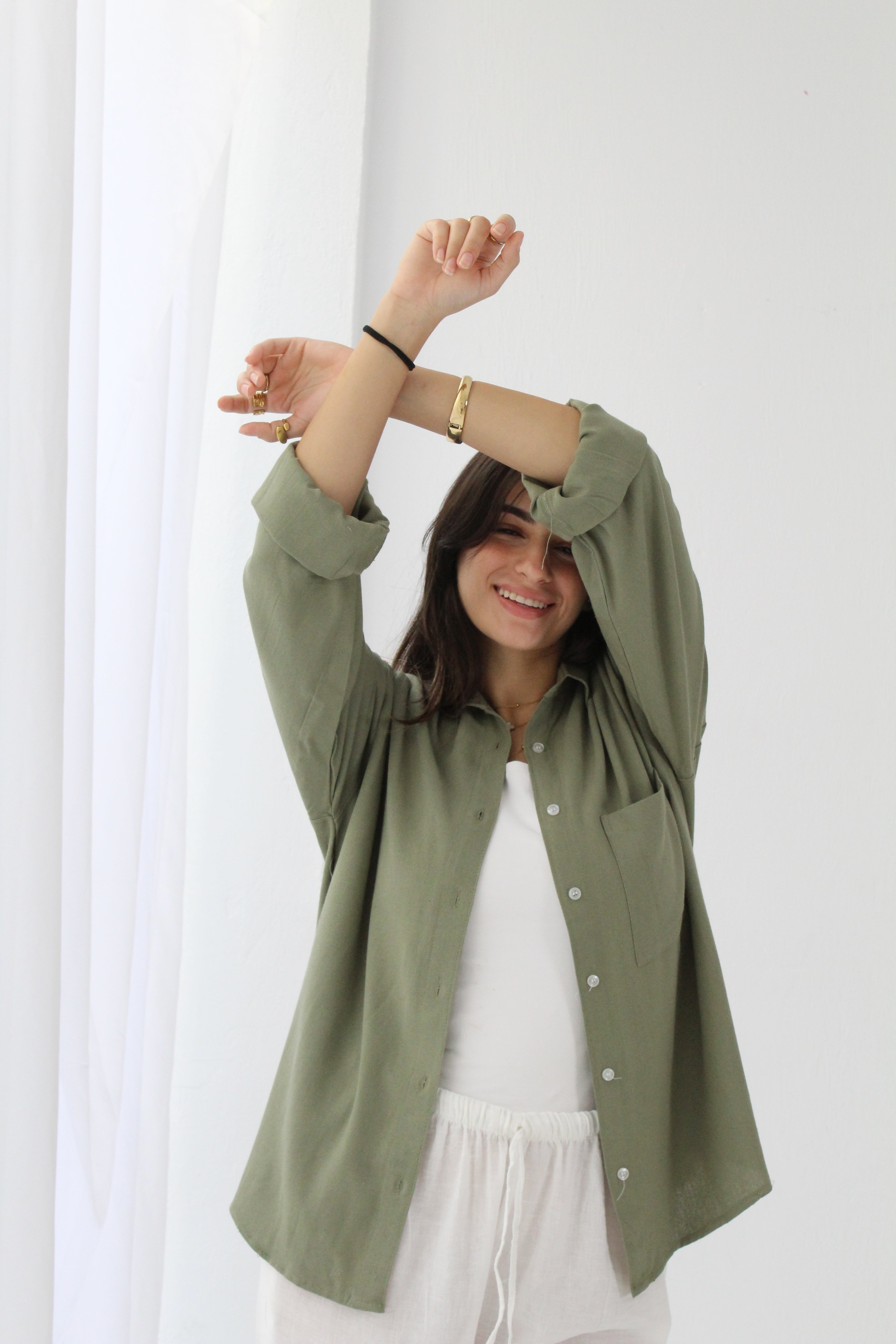 Linen Shirt - Olive