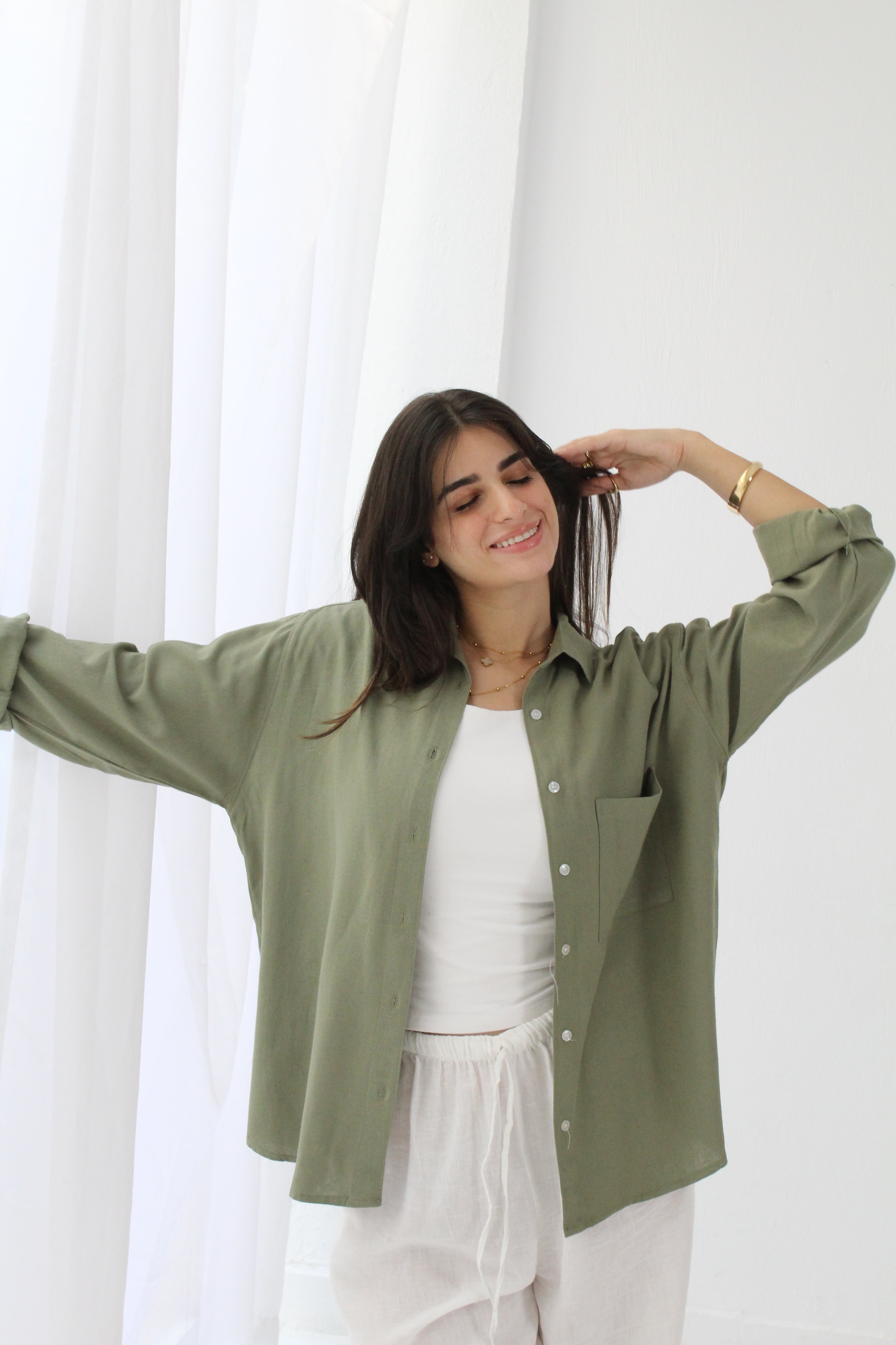 Linen Shirt - Olive