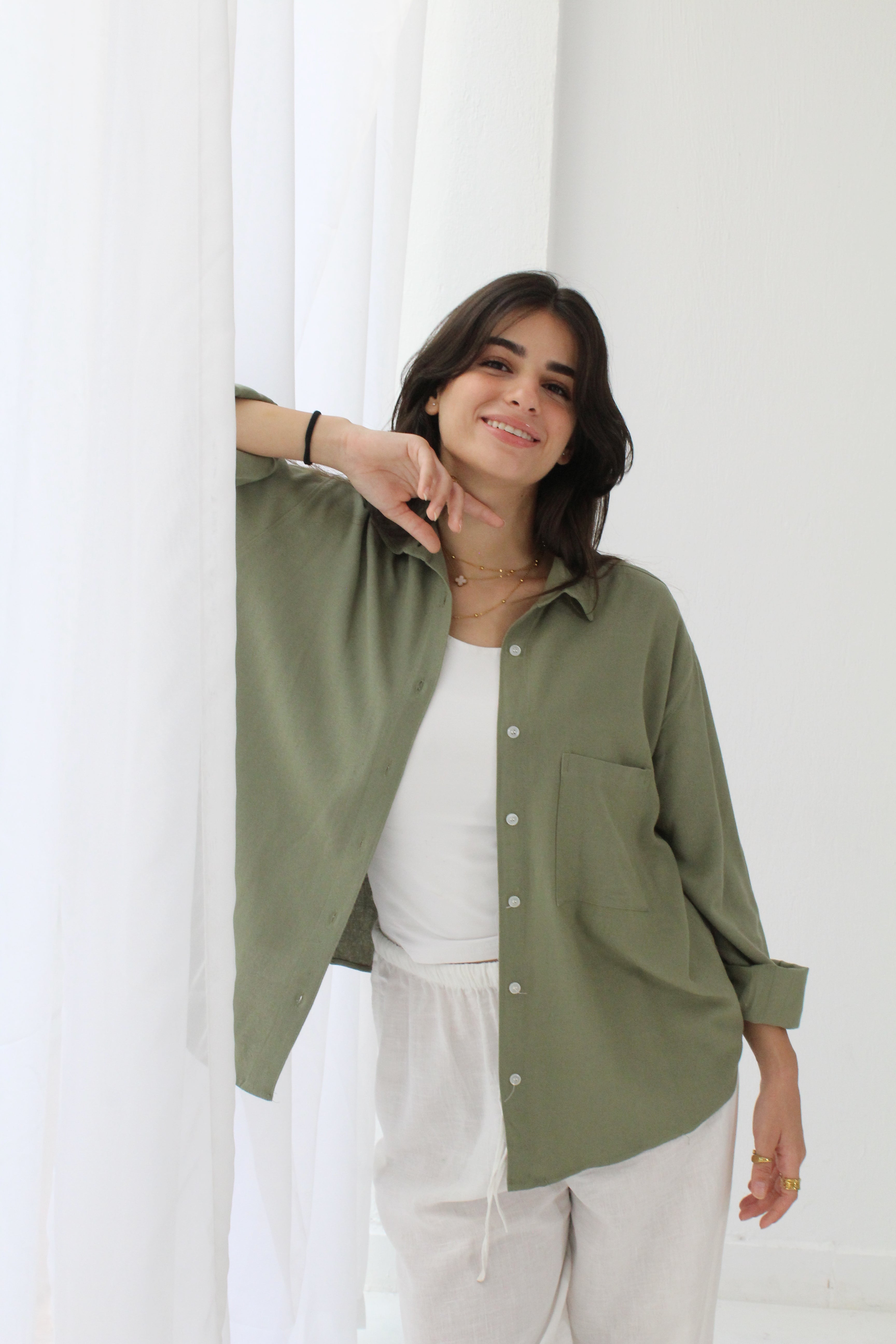Linen Shirt - Olive