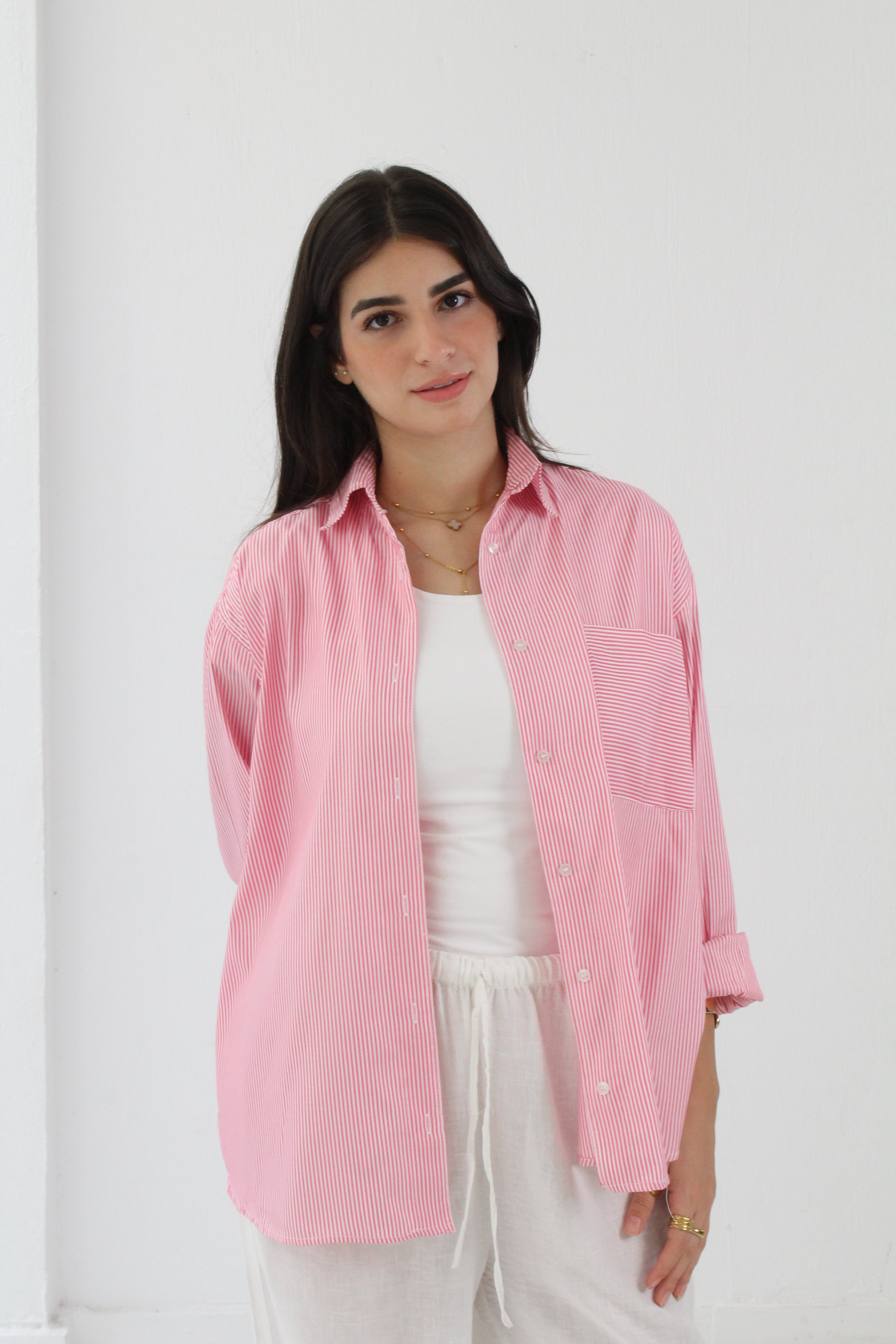 Stripe Shirt - Foushia