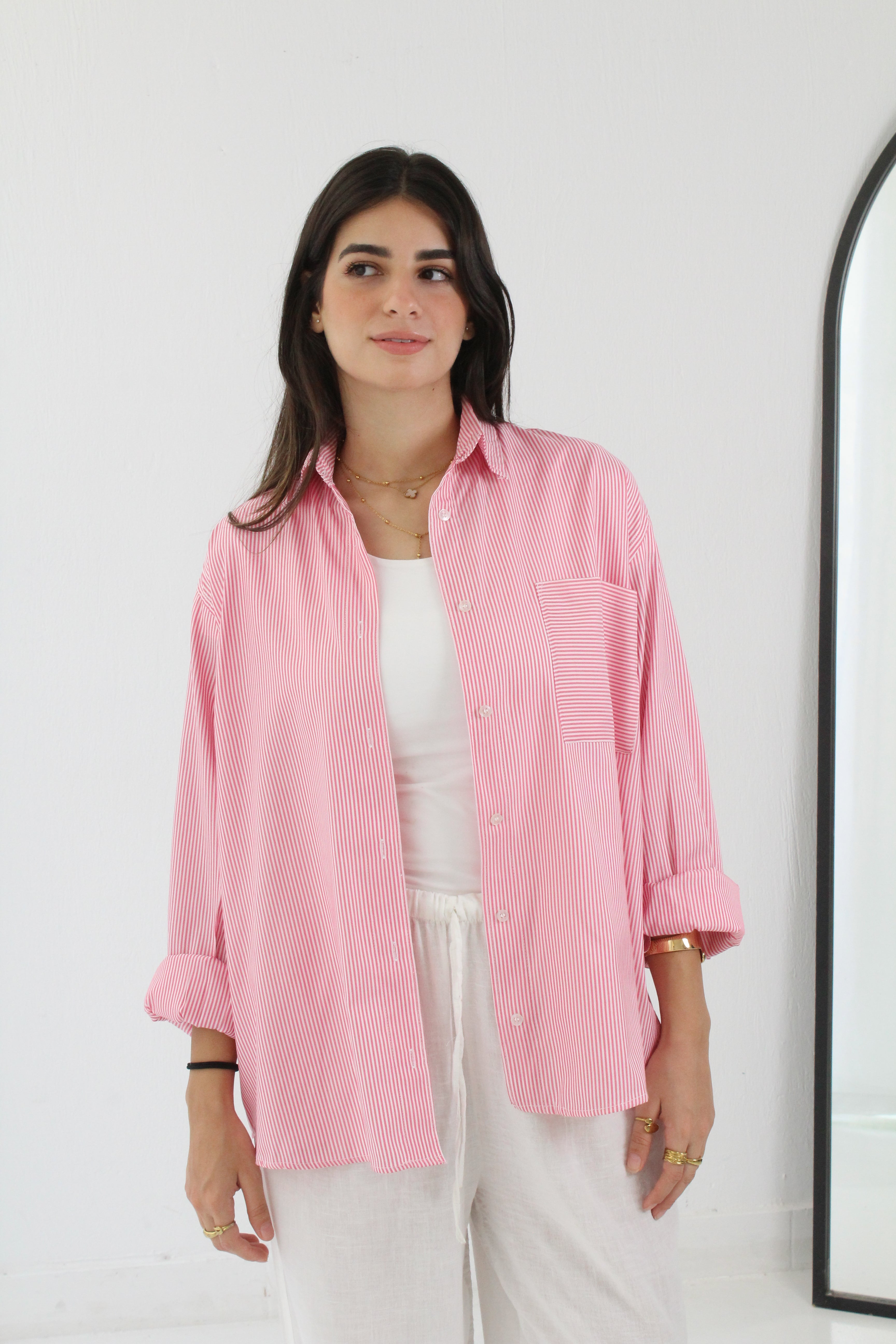 Stripe Shirt - Foushia