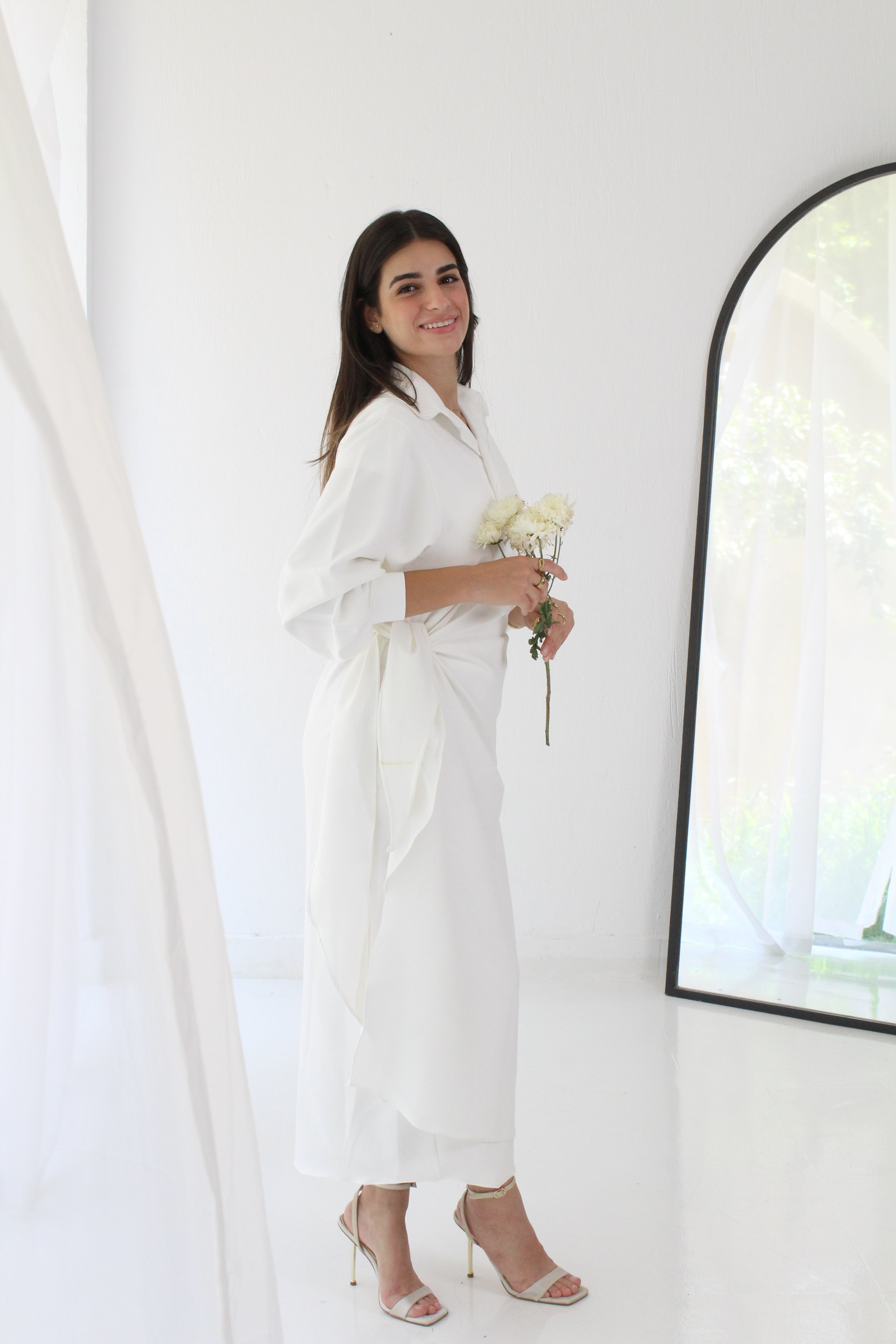 Velora Classic Wrapped Dress - White