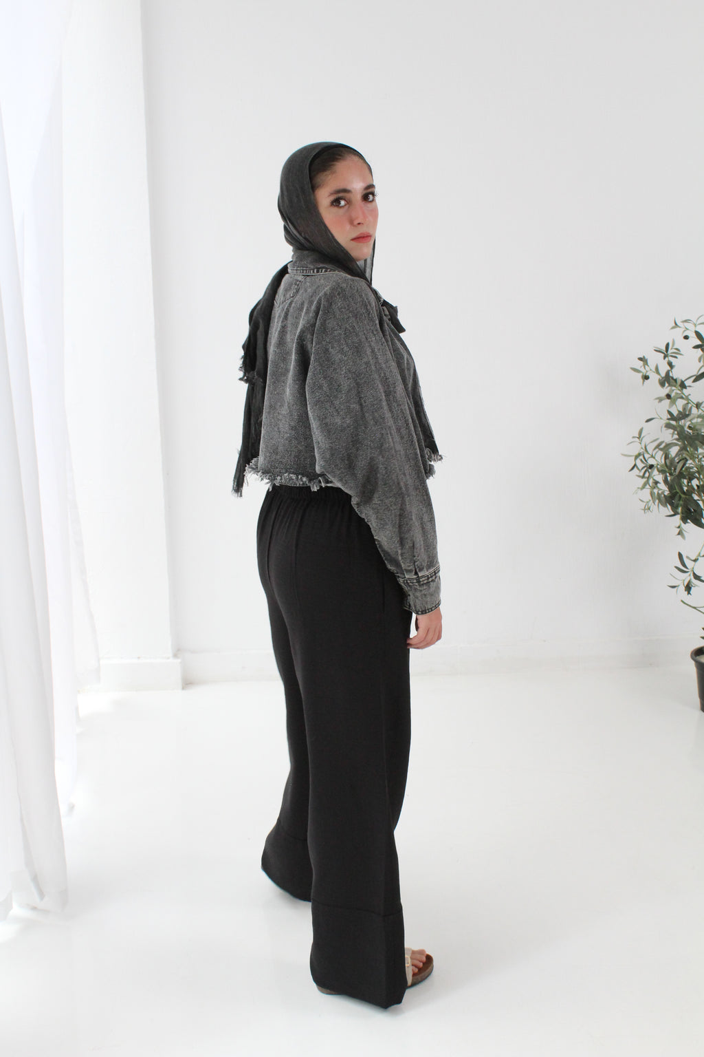 LINEN PALAZZO TROUSERS - White