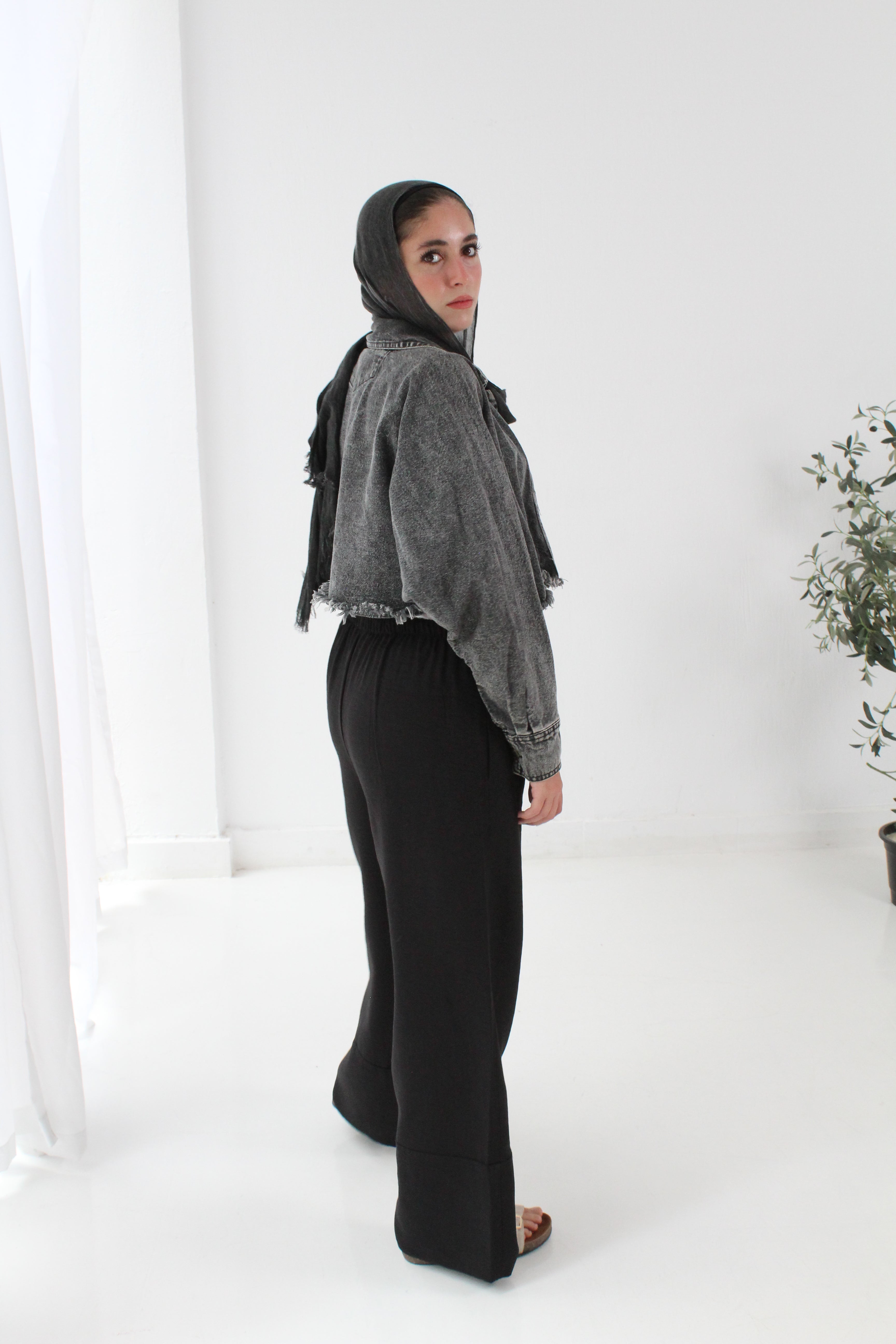 LINEN PALAZZO TROUSERS - White
