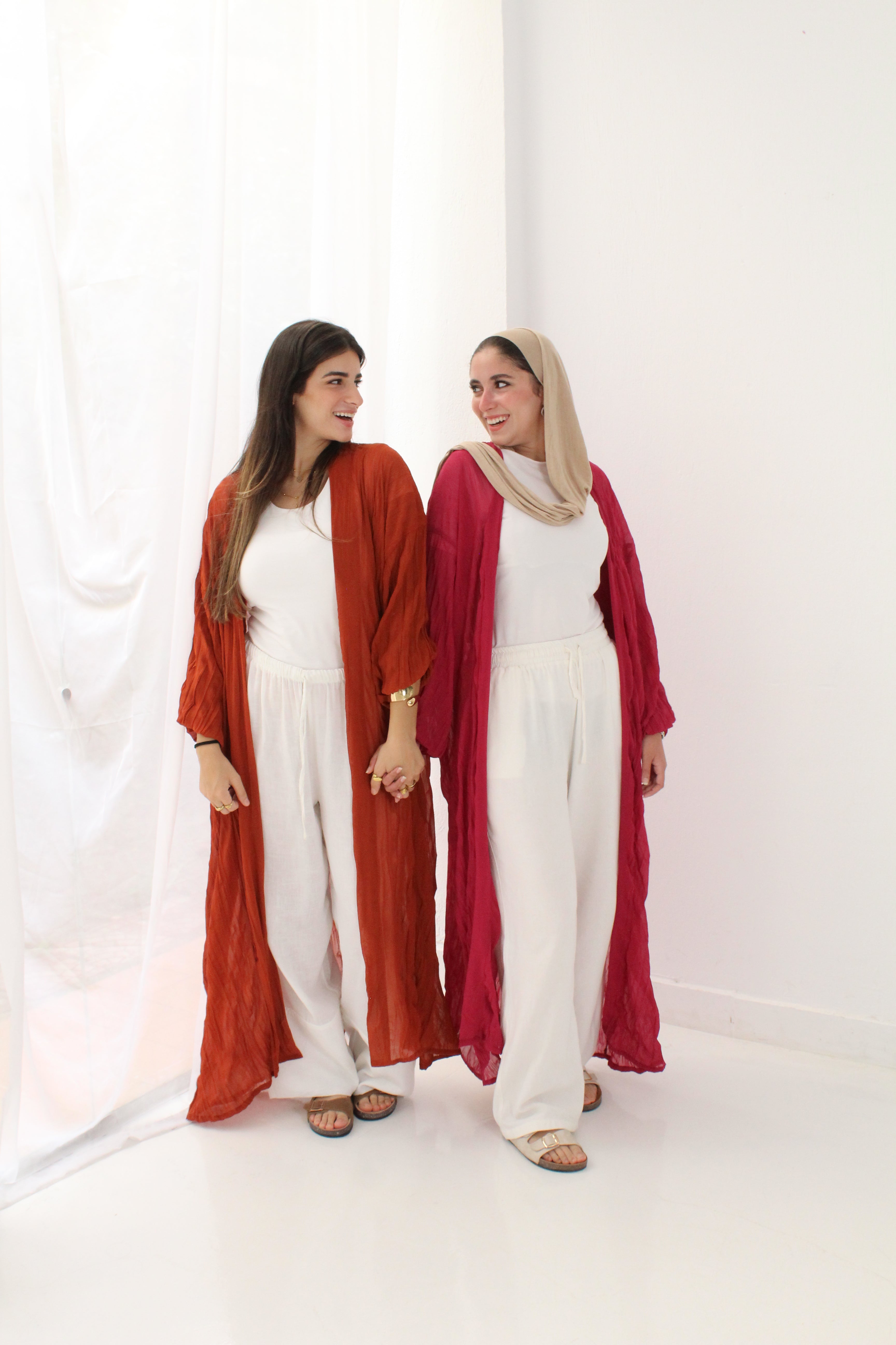 Crushed Chiffon Kimono - Fushia