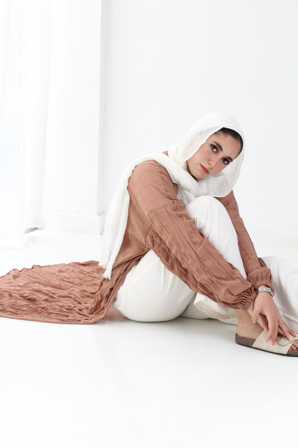 Crushed Chiffon Kimono - Cashmere