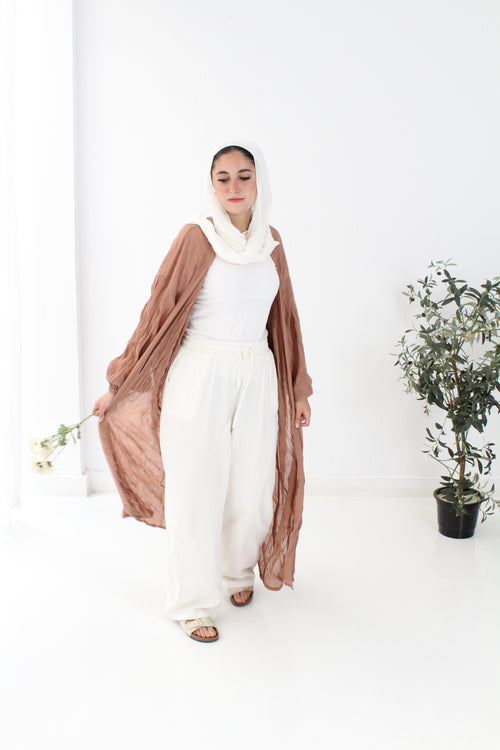 Crushed Chiffon Kimono - Cashmere