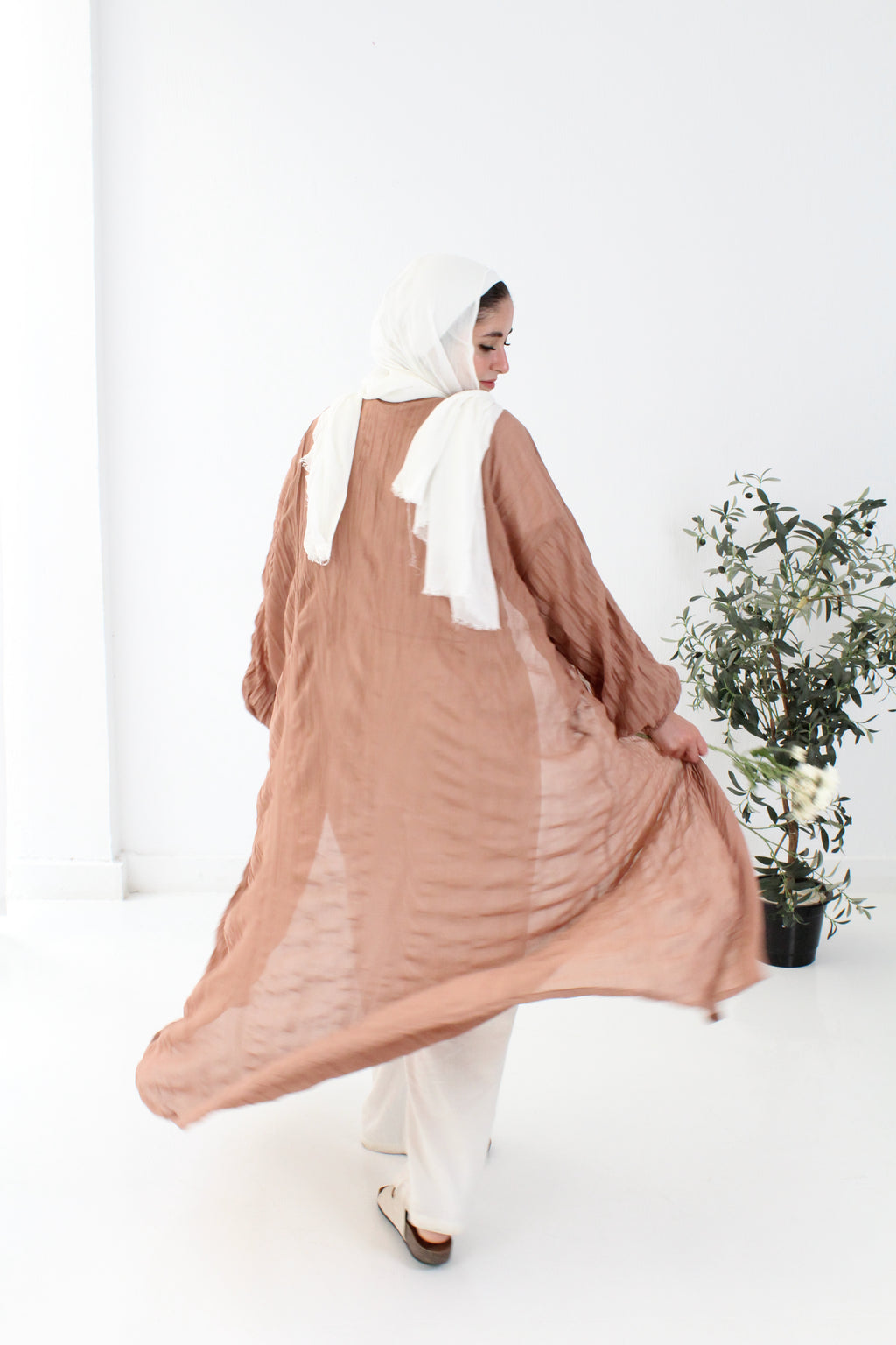Crushed Chiffon Kimono - Cashmere