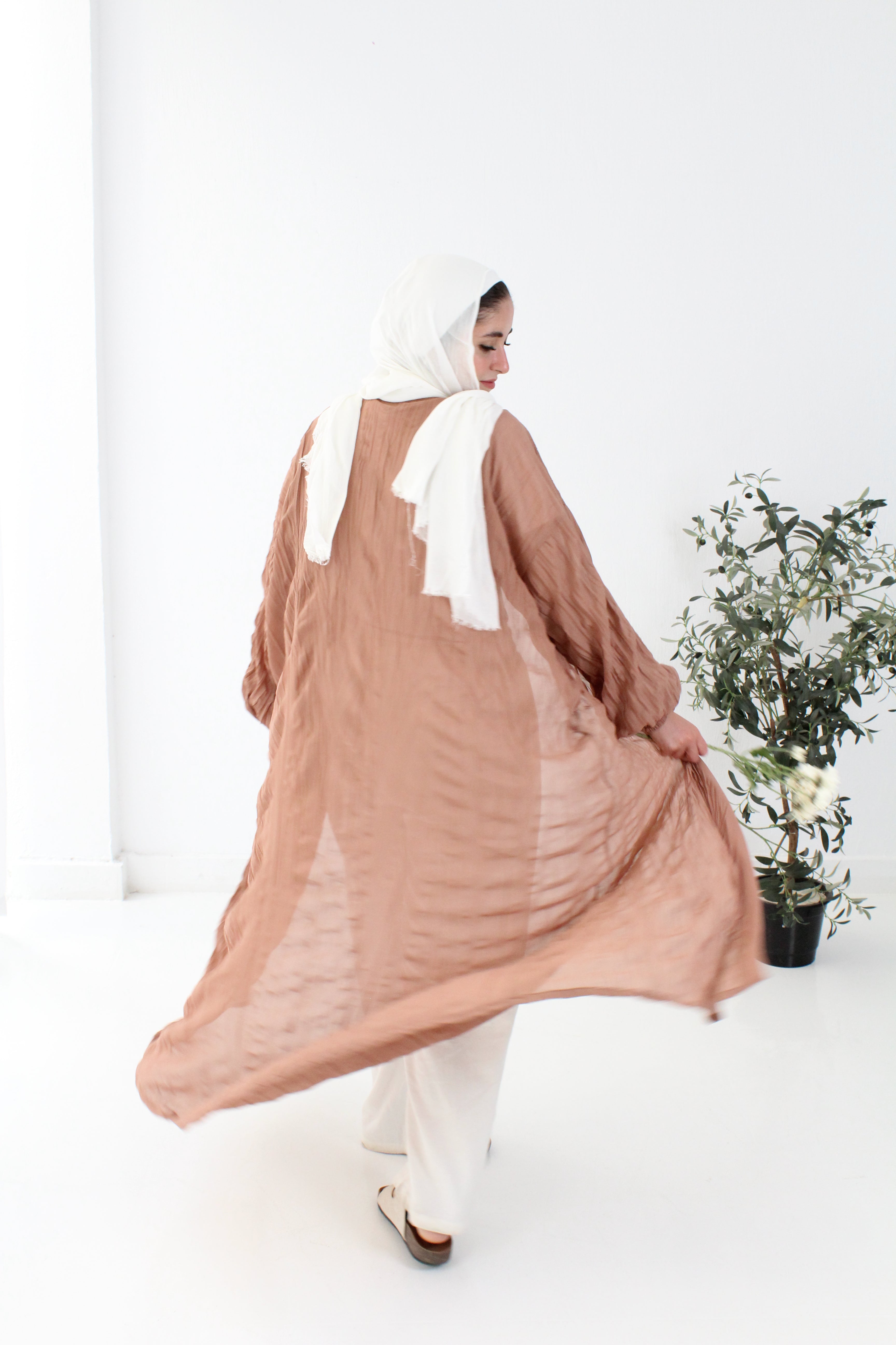 Crushed Chiffon Kimono - Cashmere