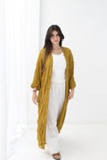 Crushed Chiffon Kimono - Mustered